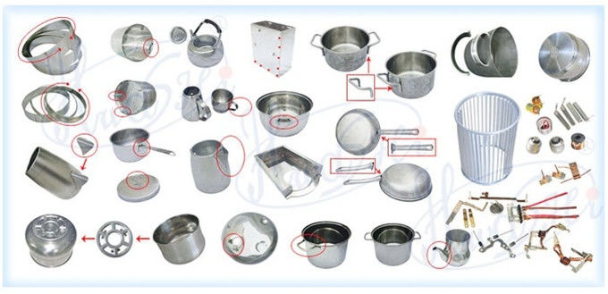 Máquina de soldadura por puntos de acero inoxidable de chapa de aluminio de latón de latón para manija de olla de cocina