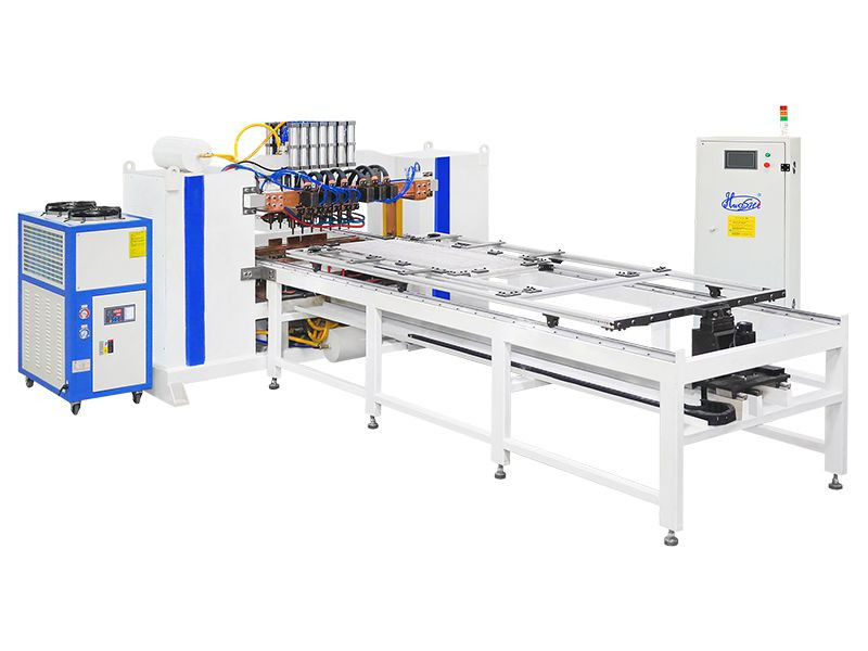 Máquina de soldadura de placas de metal de panel con soldador de puntos de tipo pórtico de soldadura multipunto