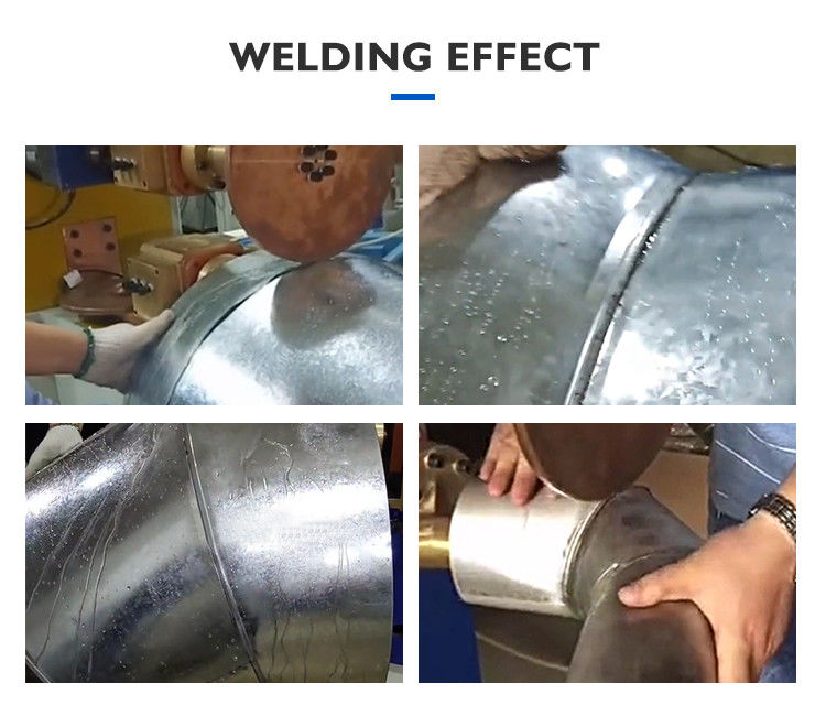 Máquina de soldadura de costura de codo ondulado de acero inoxidable galvanizado a 90 grados