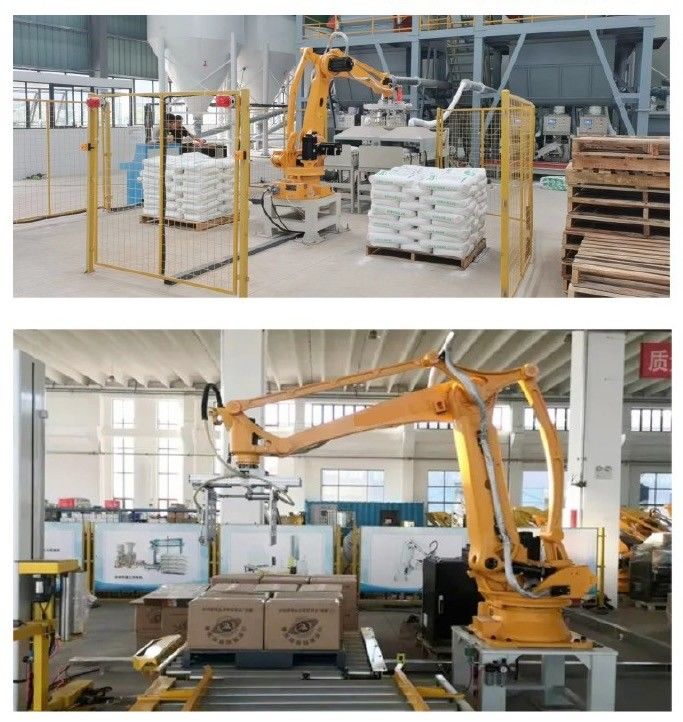 Robot de paletización industrial con agarre de bolsas para bolsas de arena bolsas de cemento bolsas de harina