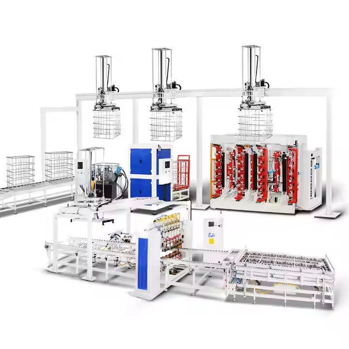 Contenedor de granel intermedio IBC cuadrícula Cage Frame línea de producción automática,marco de acero IBC para tanques IBC