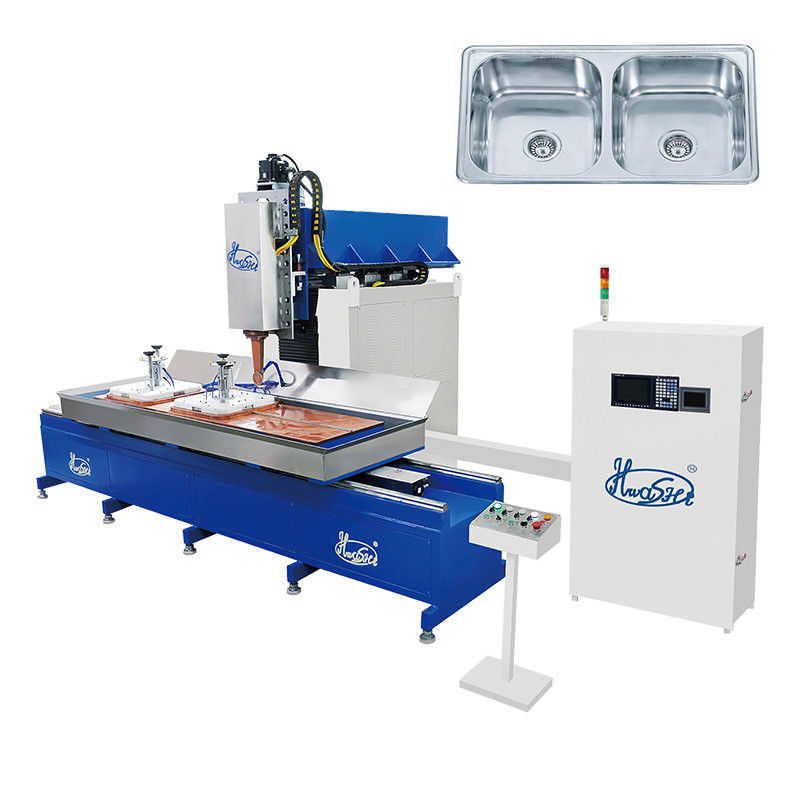 Hwashi automático 304 de acero inoxidable fregadero máquina de soldadura de costura rodante máquina de soldadura de fregadero CNC / fregadero de cocina subterráneo
