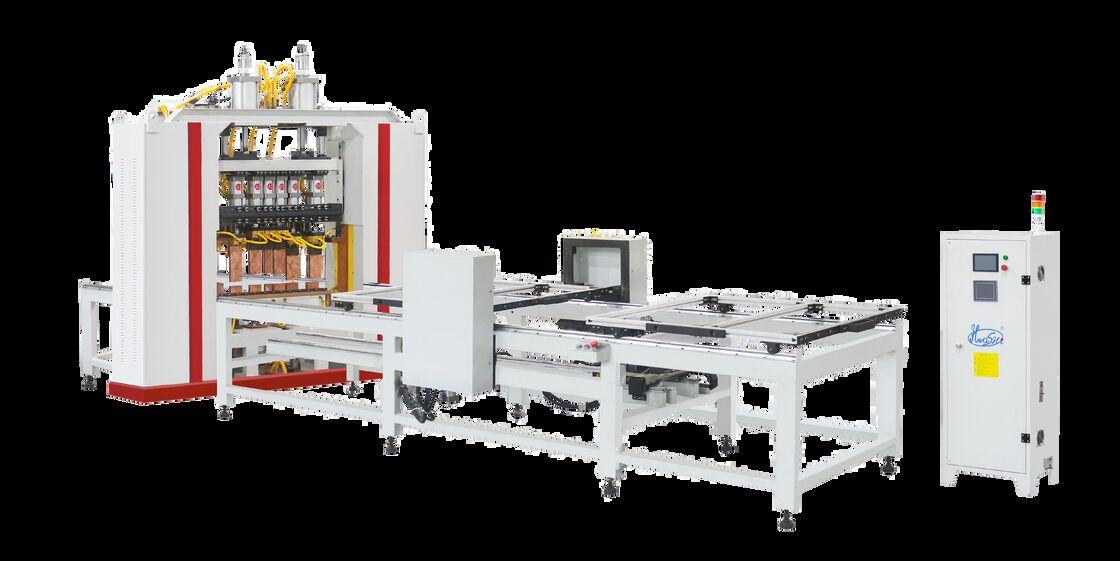 Máquina de soldadura de malla de alambre tipo voladizo con 3000 mm de longitud efectiva de soldadura y alimentador de doble capa con 20 juegos de cabezales de soldadura