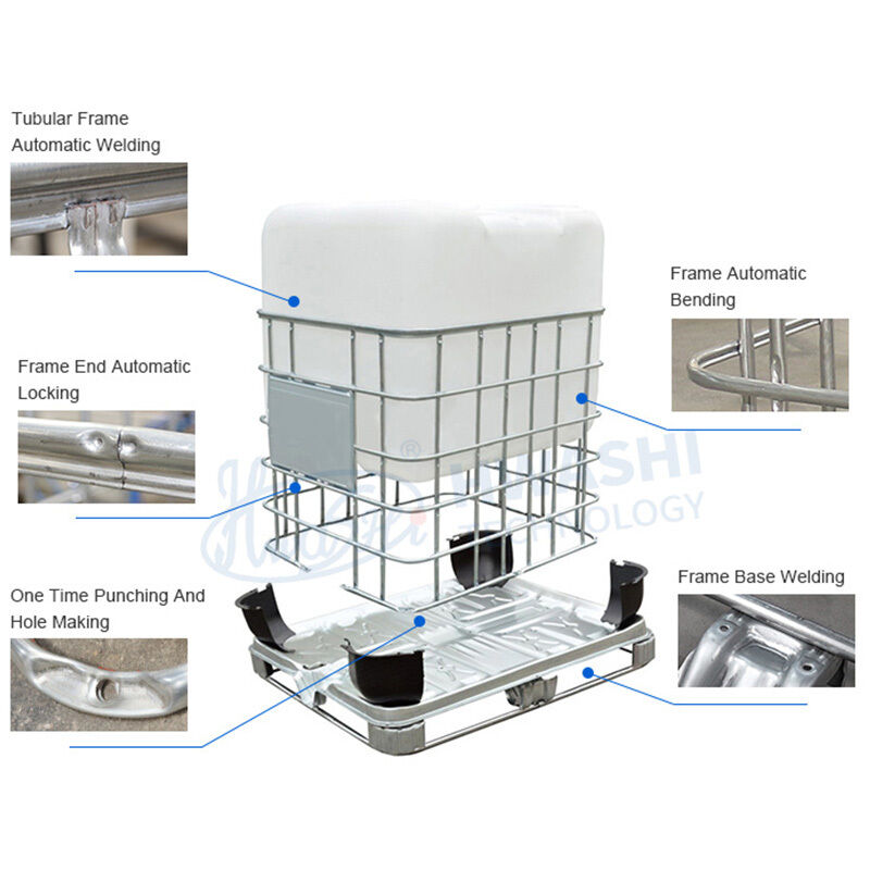 Eficiencia de flexión de 20 a 25 segundos Máquina de soldadura de jaula IBC con método de control PLC y tiempo de prueba de vibración de 0 a 1 hora